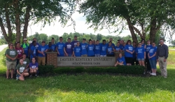 Farm Director Justin McKinney (far right) with KSD students